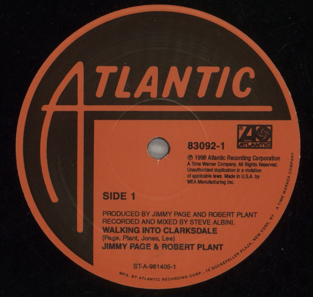 Page & Plant Walking Into Clarksdale US 2-LP vinyl record set (Double LP Album) P&P2LWA454008