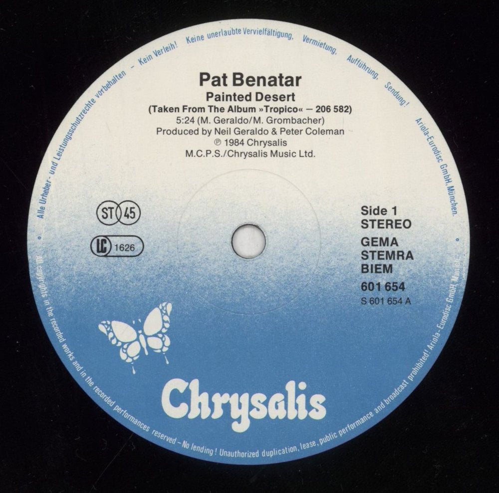 Pat Benatar Painted Desert German 12" vinyl single (12 inch record / Maxi-single) BEN12PA666773