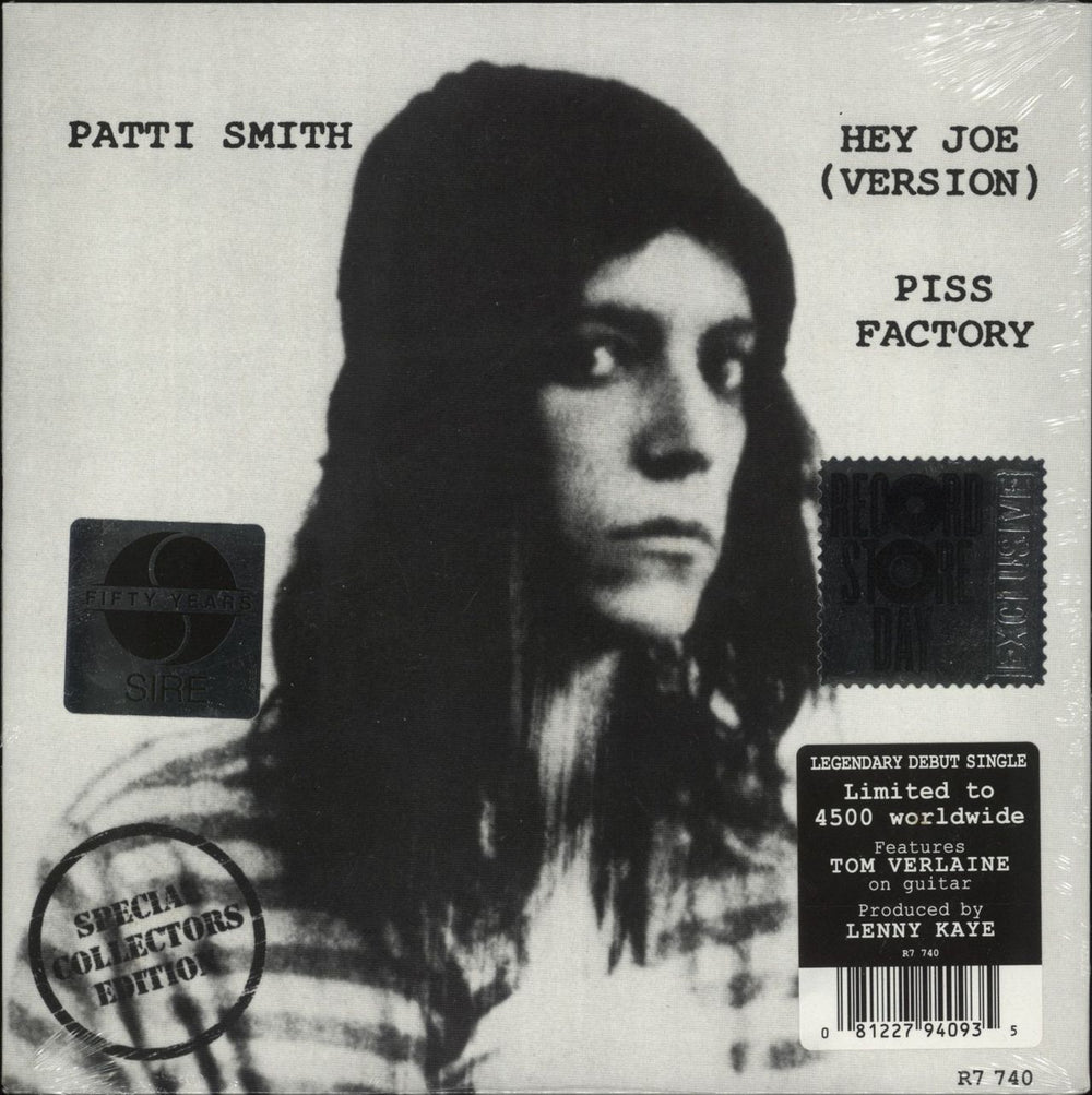 Patti Smith Hey Joe (Version) / Piss Factory - RSD17 - Sealed UK 7" vinyl single (7 inch record / 45) R7740