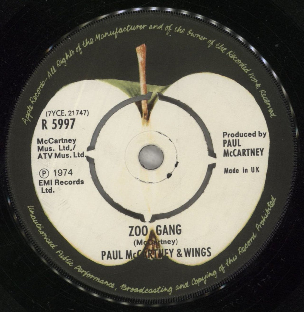 Paul McCartney and Wings Band On The Run - 1st - 4-Prong Apple Label UK 7" vinyl single (7 inch record / 45) MCC07BA856833