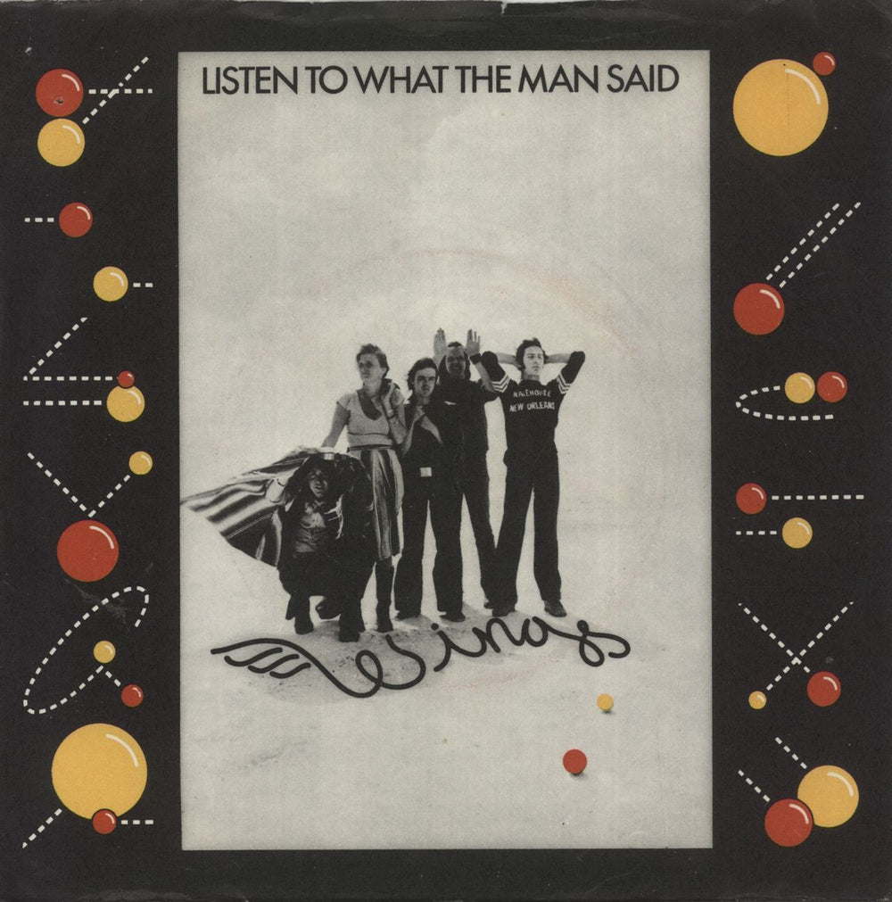 Paul McCartney and Wings Listen To What The Man Said + P/S UK 7" vinyl single (7 inch record / 45) R6006