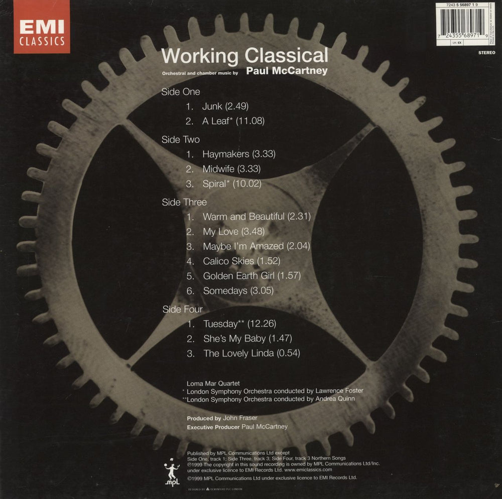 Paul McCartney and Wings Working Classical UK 2-LP vinyl record set (Double LP Album) 724355689719