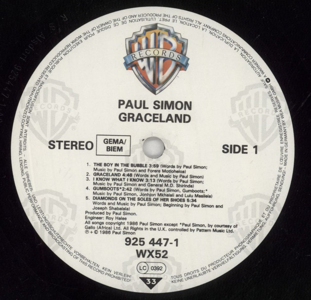 Paul Simon Graceland - 1st UK vinyl LP album (LP record) PSILPGR287172