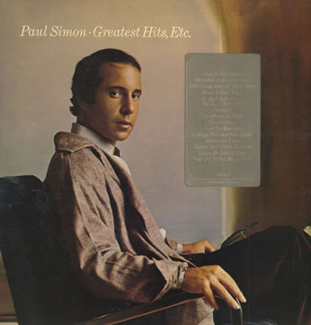 Paul Simon Greatest Hits, Etc. - Tracklisting Sticker UK vinyl LP album (LP record) 10007