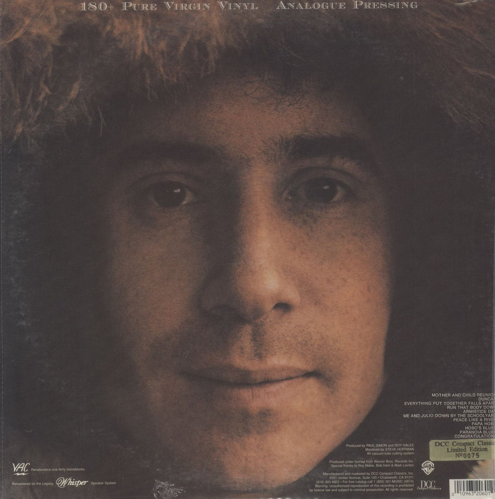 Paul Simon Paul Simon - DCC - 180gm - Sealed US vinyl LP album (LP record) 010963206012