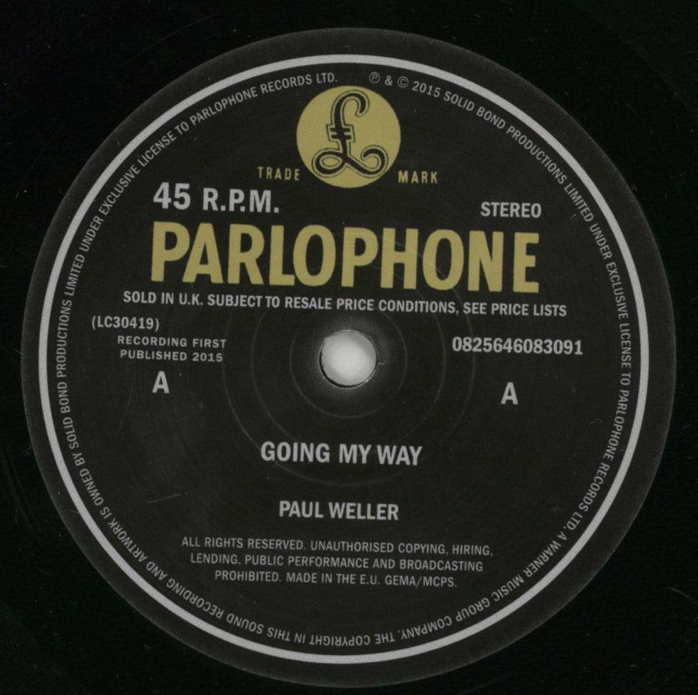 Paul Weller Going My Way UK 7" vinyl single (7 inch record / 45) WEL07GO637127