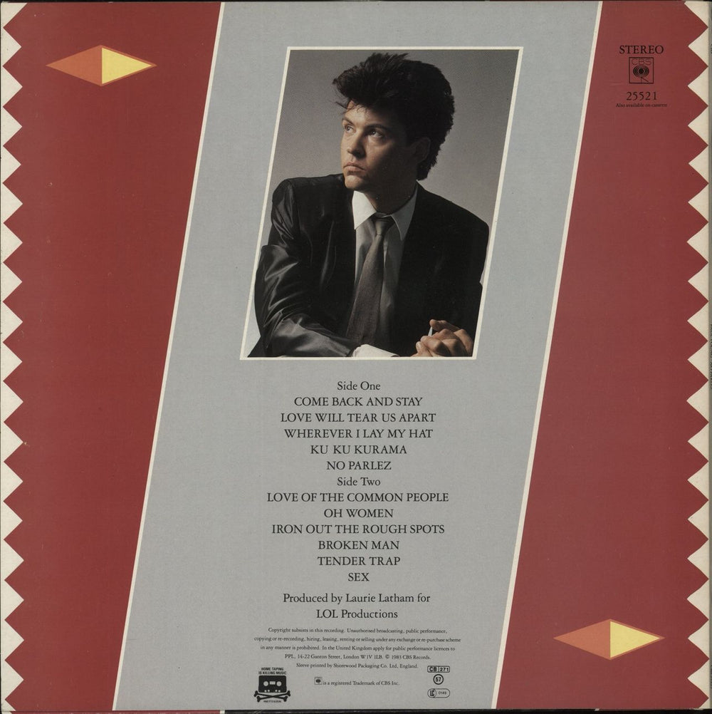 Paul Young No Parlez + Inner UK vinyl LP album (LP record)