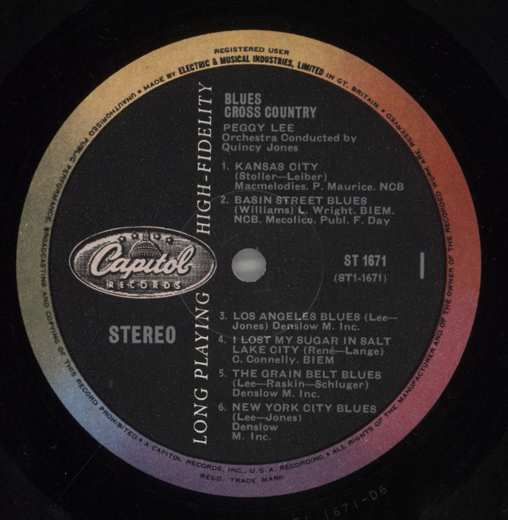 Peggy Lee Blues Cross Country UK vinyl LP album (LP record) PEGLPBL408838