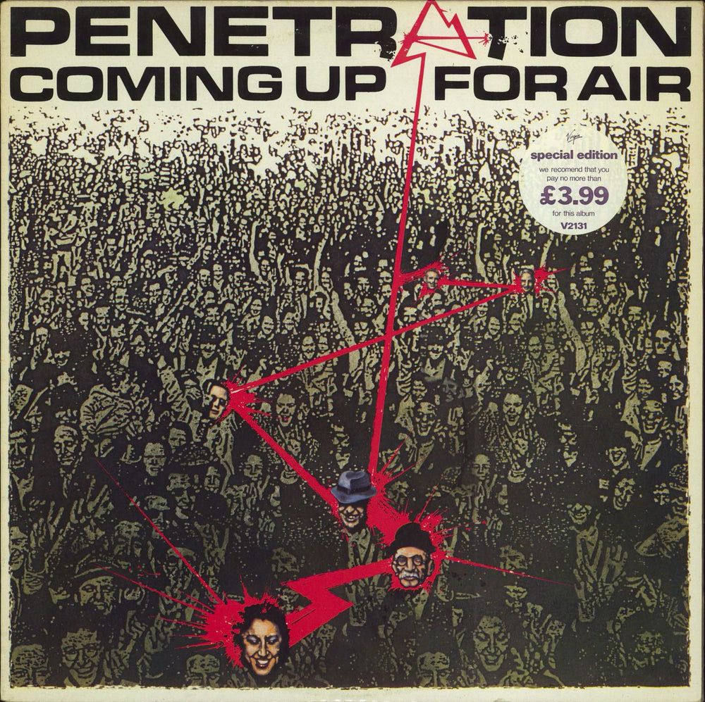 Penetration Coming Up For Air - EX UK vinyl LP album (LP record) V2131