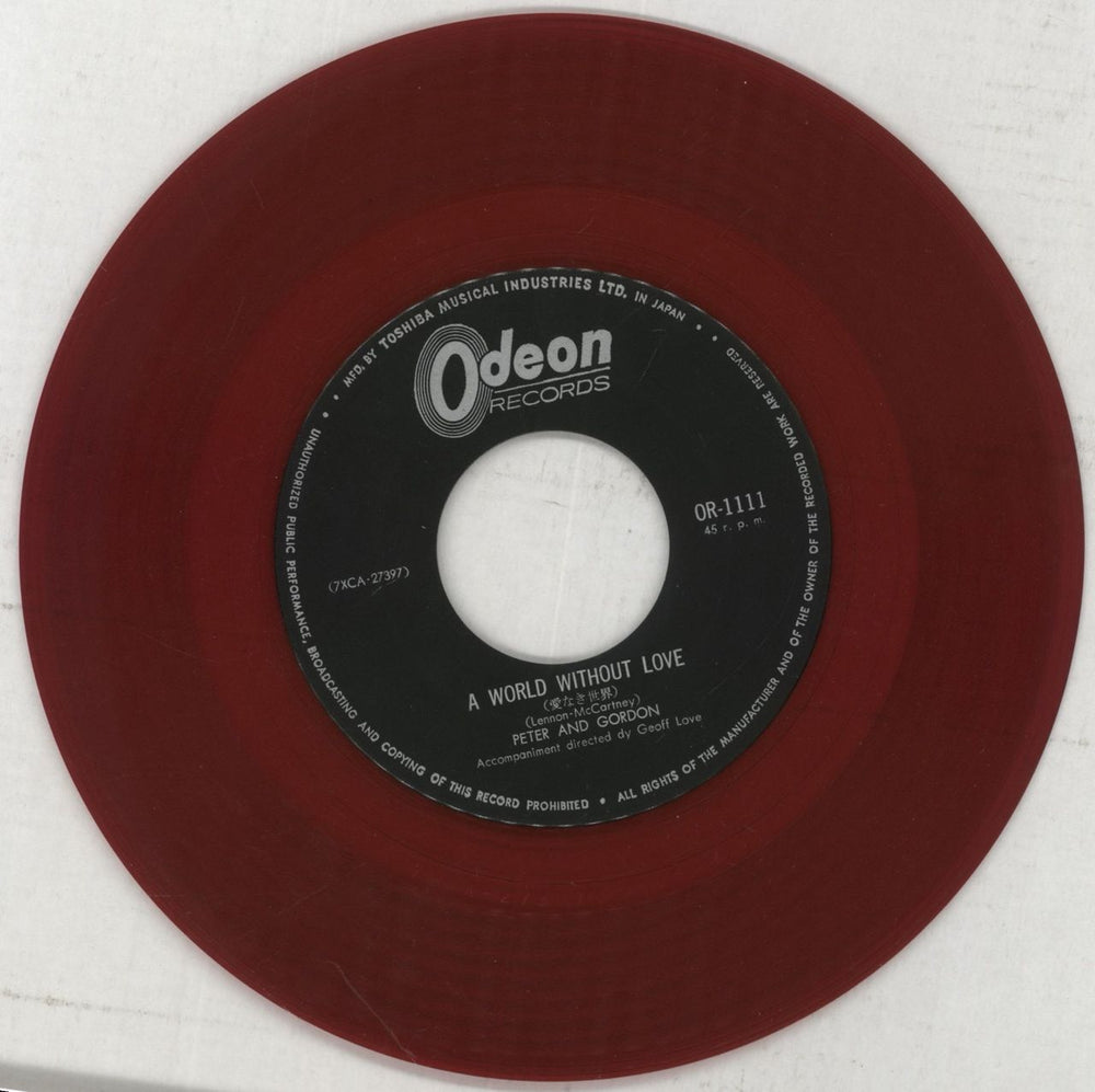 Peter & Gordon A World Without Love Japanese 7" vinyl single (7 inch record / 45) P&G07AW217062