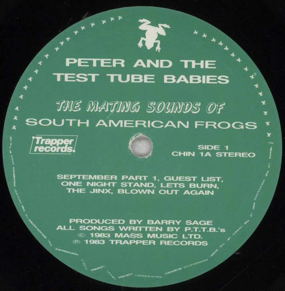 Peter & The Test Tube Babies The Mating Sounds Of South American Frogs - EX UK vinyl LP album (LP record) P&BLPTH848454