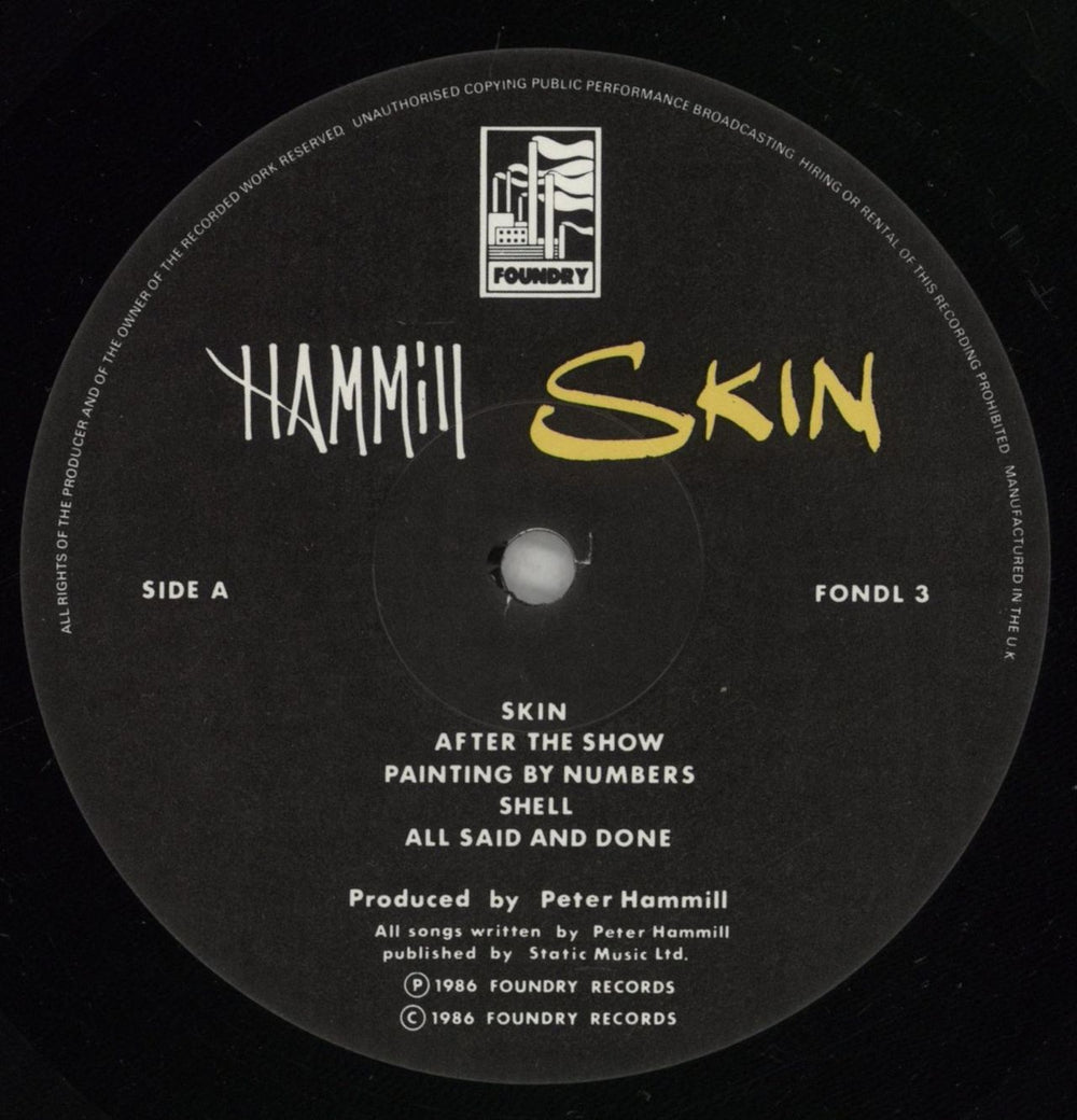 Peter Hammill Skin UK vinyl LP album (LP record) HMLLPSK880409