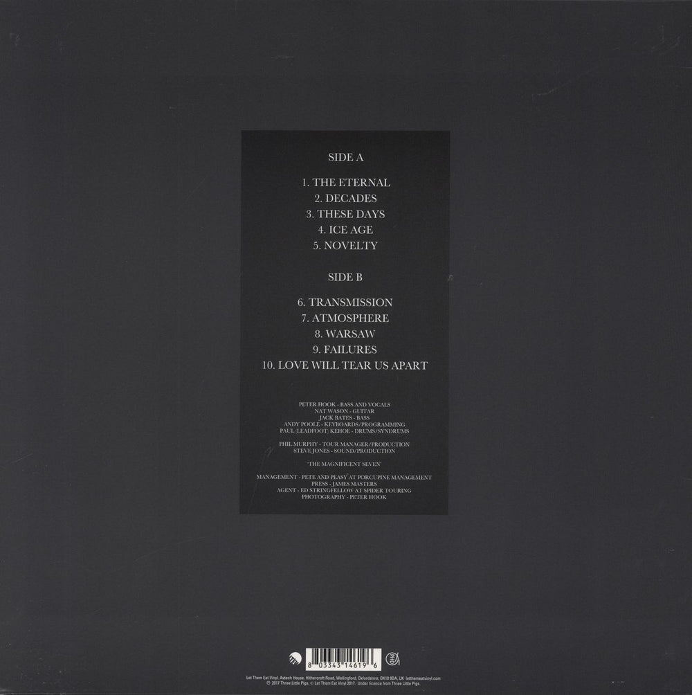 Peter Hook Closer Live Tour 2011 Live In Manchester Volume Two - Grey Vinyl UK vinyl LP album (LP record) 803343146196