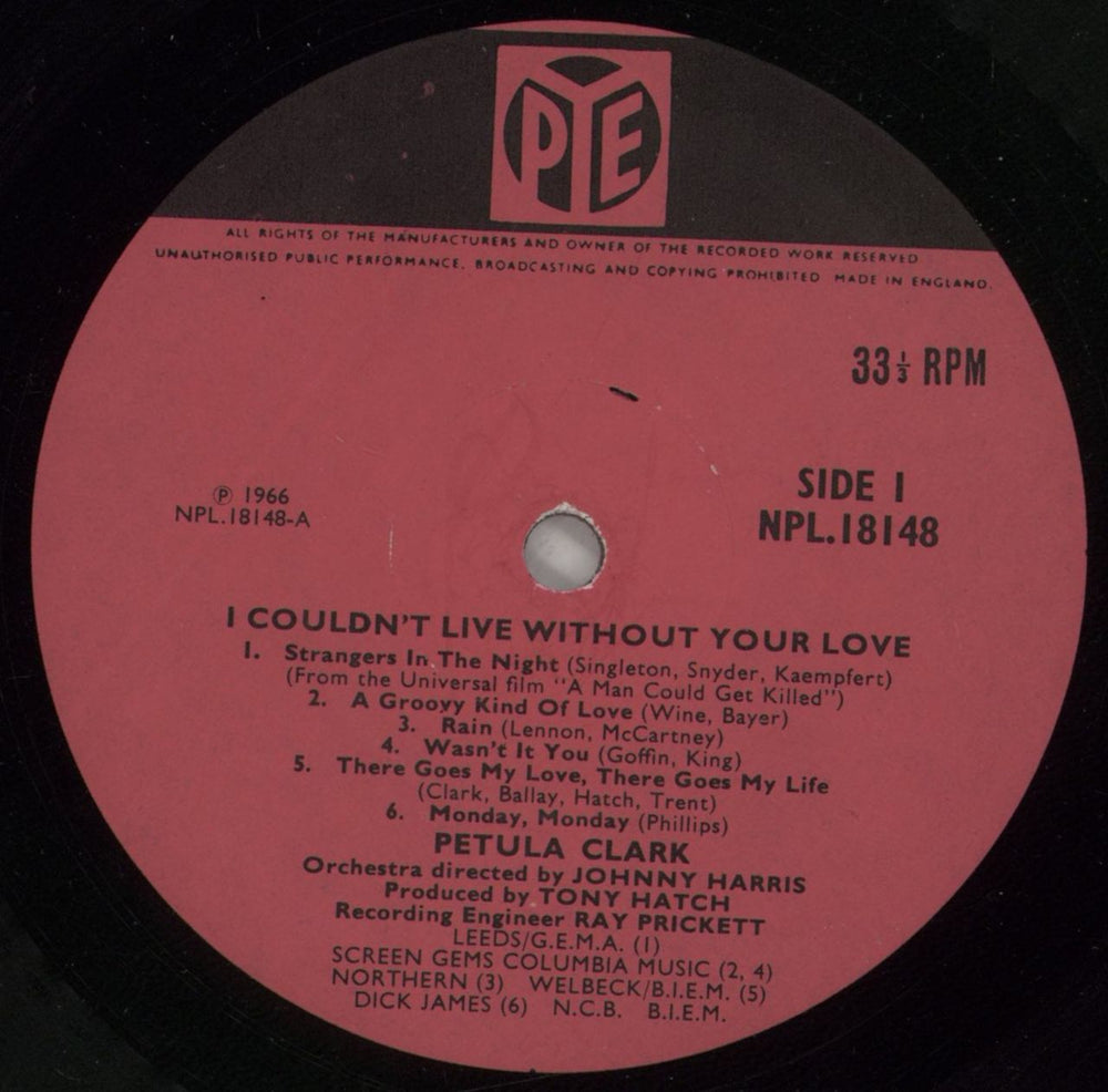 Petula Clark I Couldn't Live Without Your Love UK vinyl LP album (LP record) PTCLPIC585126