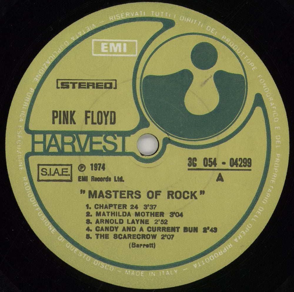 Pink Floyd Masters Of Rock Italian vinyl LP album (LP record) PINLPMA760298