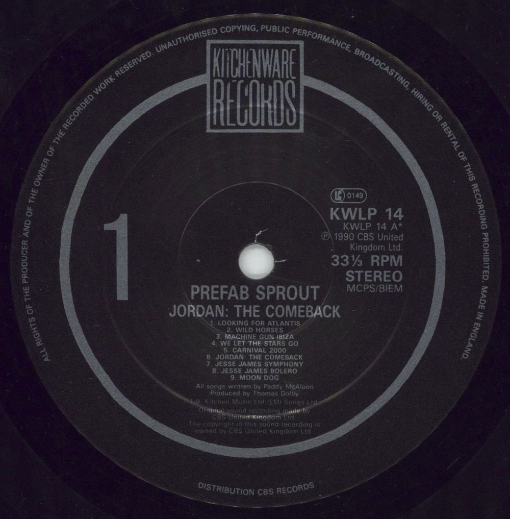 Prefab Sprout Jordan: The Comeback UK vinyl LP album (LP record) PRELPJO853902