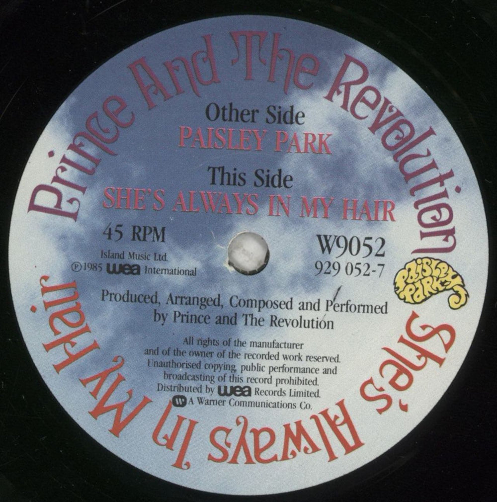 Prince Paisley Park UK 7" vinyl single (7 inch record / 45) PRI07PA03145