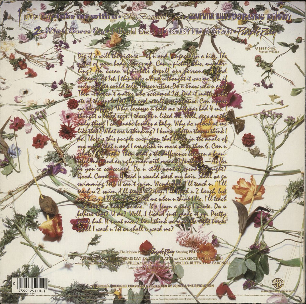 Prince Purple Rain + Insert German vinyl LP album (LP record) 075992511018