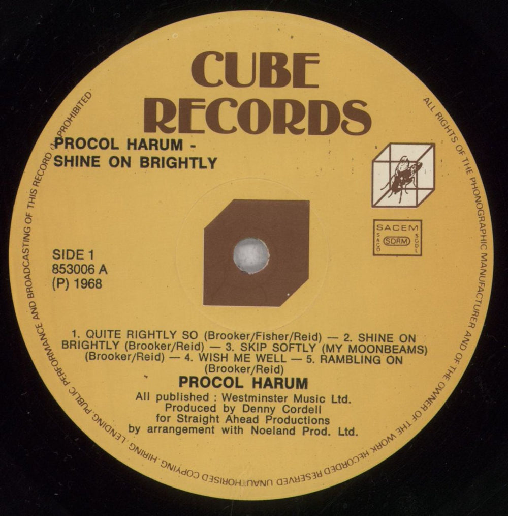 Procol Harum Shine On Brightly Belgian vinyl LP album (LP record) PRHLPSH847056