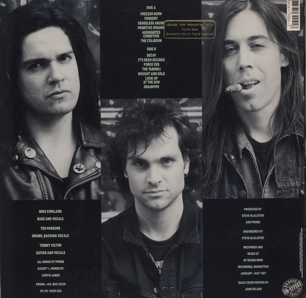 Prong Force Fed - Hype Sticker + Promo Stamped US Promo vinyl LP album (LP record) 088561300418