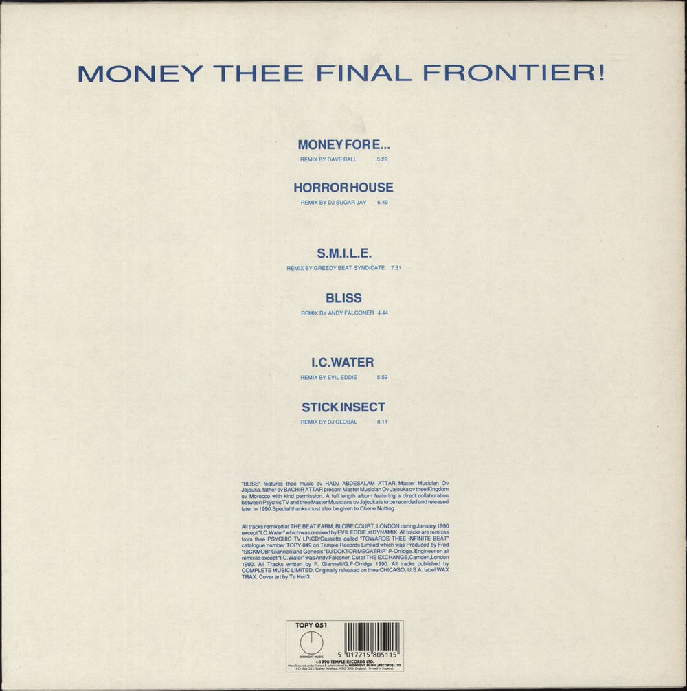 Psychic TV Beyond Thee Infinite Beat (Ravemaster Mixes) US 2-LP vinyl record set (Double LP Album)