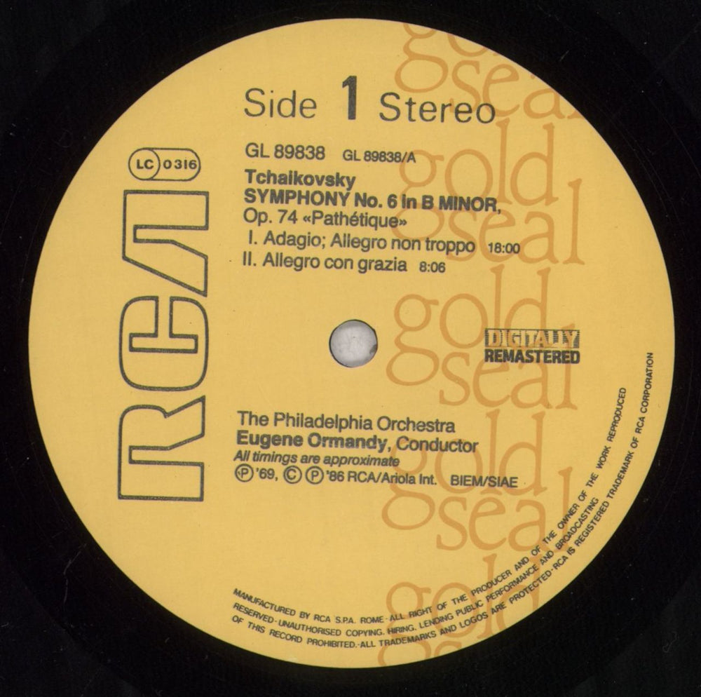 Pyotr Ilyich Tchaikovsky Tchaikovsky: Symphony No. 6 In B Minor, Op. 74 "Pathétique" Dutch vinyl LP album (LP record) T3NLPTC837346