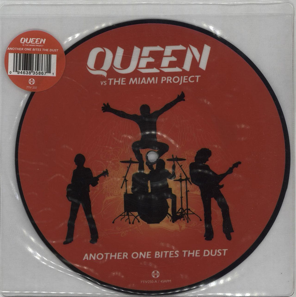 Queen Another One Bites The Dust UK 7" vinyl picture disc (7 inch picture disc single) 7TIV250