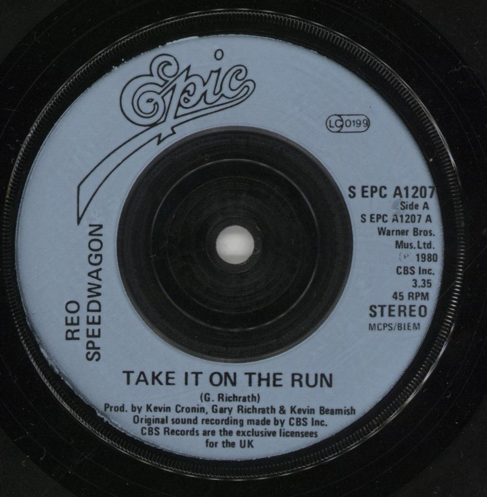 R.E.O. Speedwagon Take It On The Run - P/S UK 7" vinyl single (7 inch record / 45) REO07TA589558