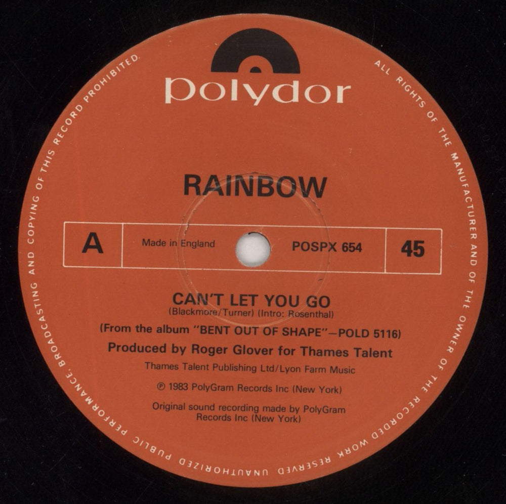 Rainbow Can't Let You Go UK 12" vinyl single (12 inch record / Maxi-single) RBO12CA80664