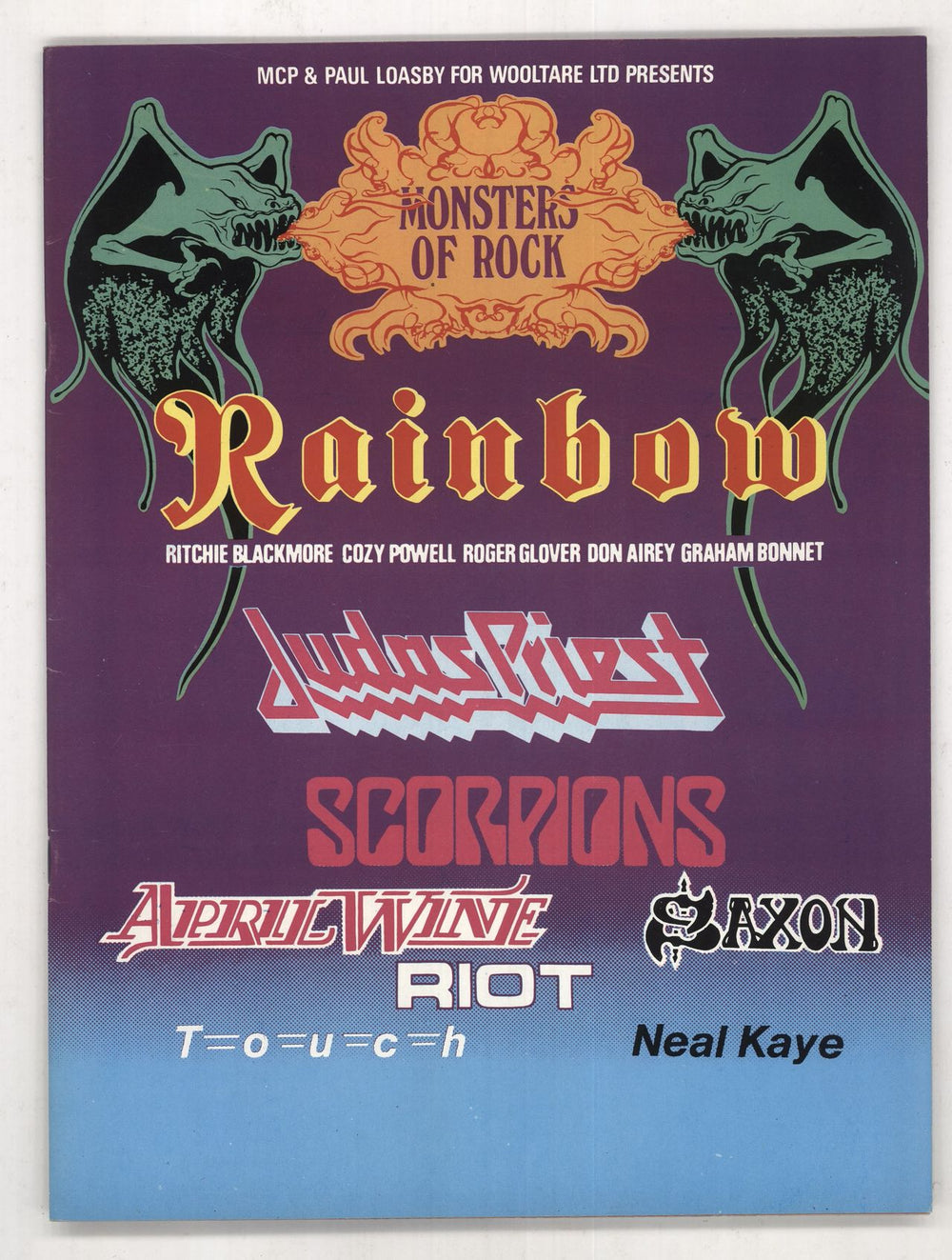 Rainbow Monsters Of Rock + Merch Insert UK tour programme PROGRAMME