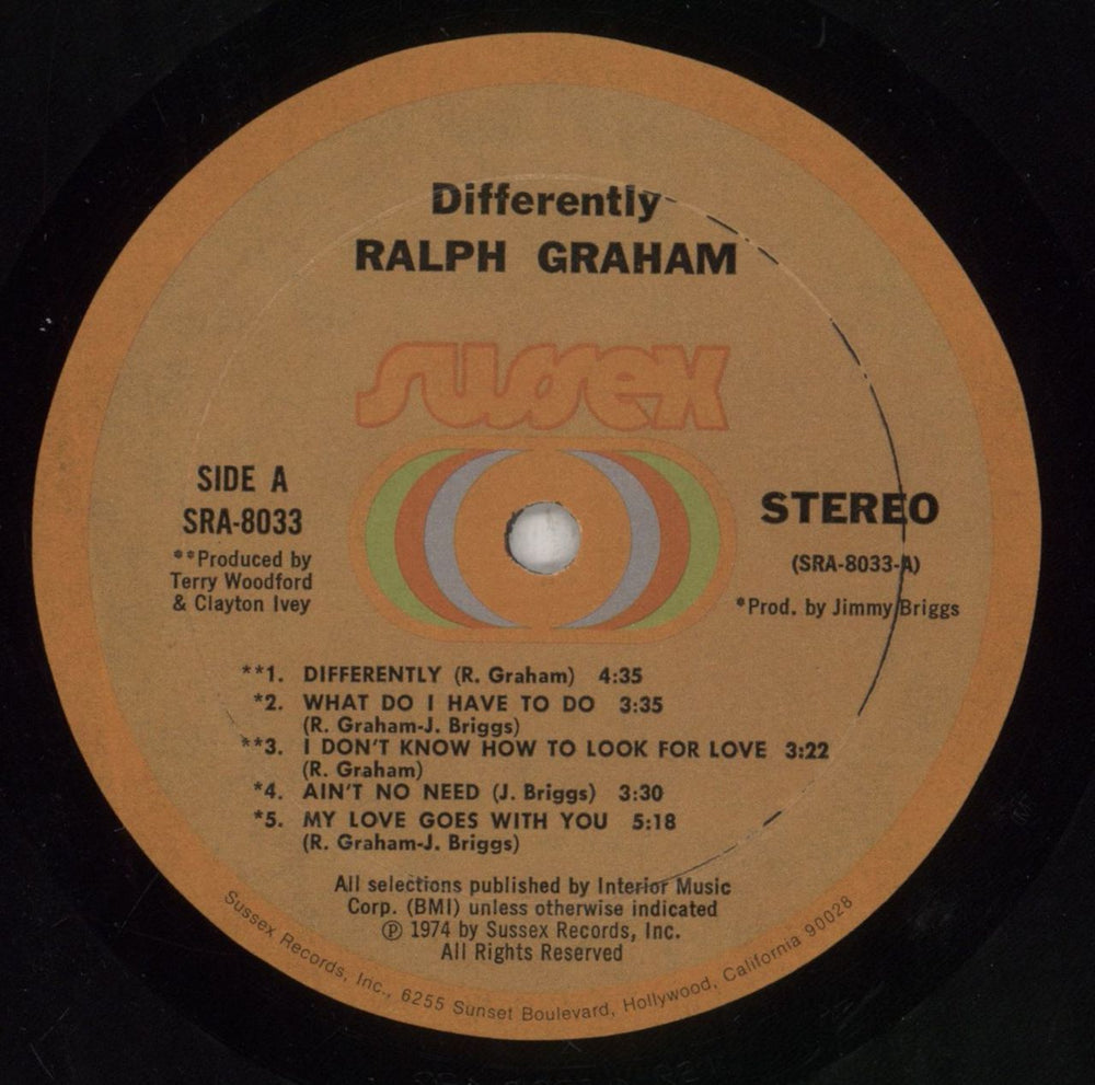 Ralph Graham Differently US vinyl LP album (LP record) 8KZLPDI854584