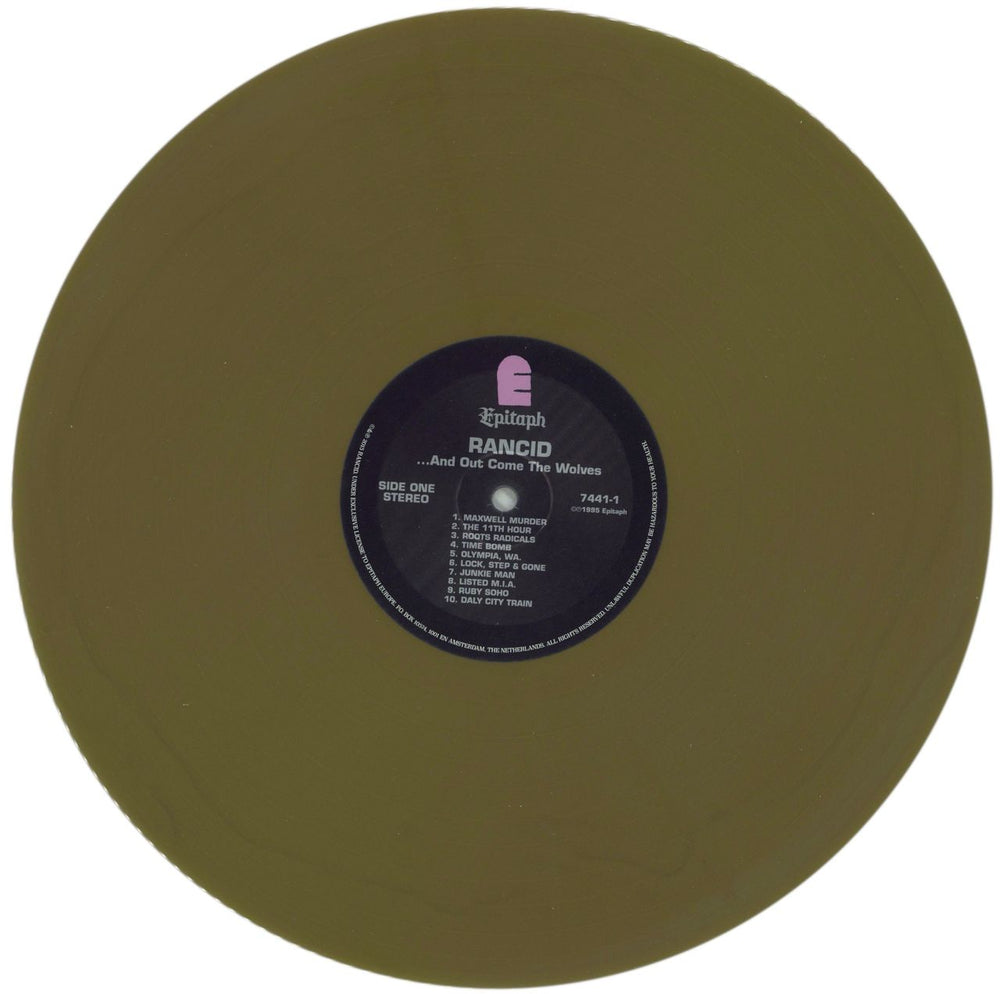 Rancid And Out Come The Wolves - Gold Vinyl - EX US vinyl LP album (LP record) RCDLPAN866665