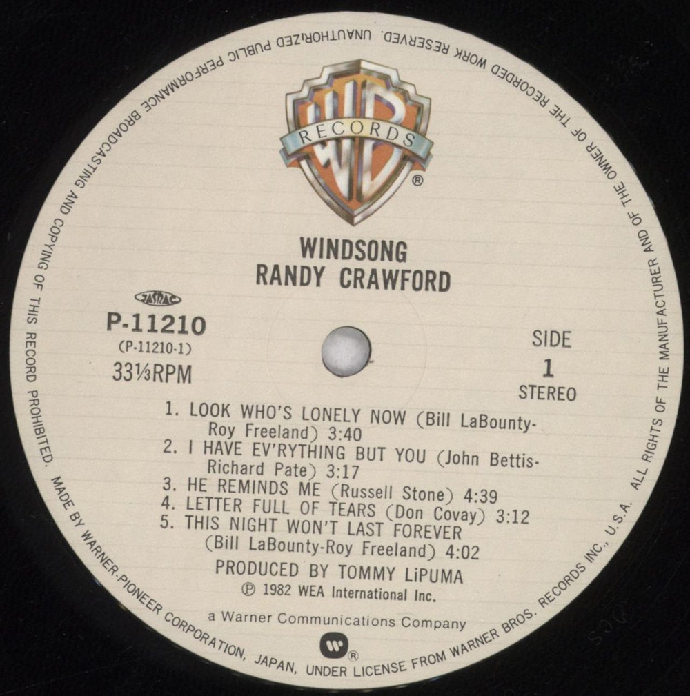 Randy Crawford Windsong Japanese vinyl LP album (LP record) RCWLPWI844917