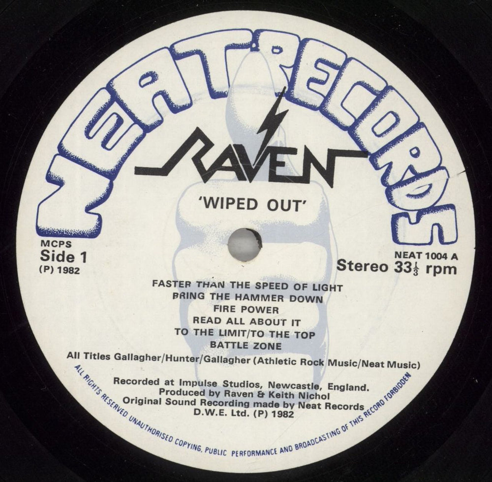 Raven Wiped Out + merch insert + Poster UK vinyl LP album (LP record) RAVLPWI871002