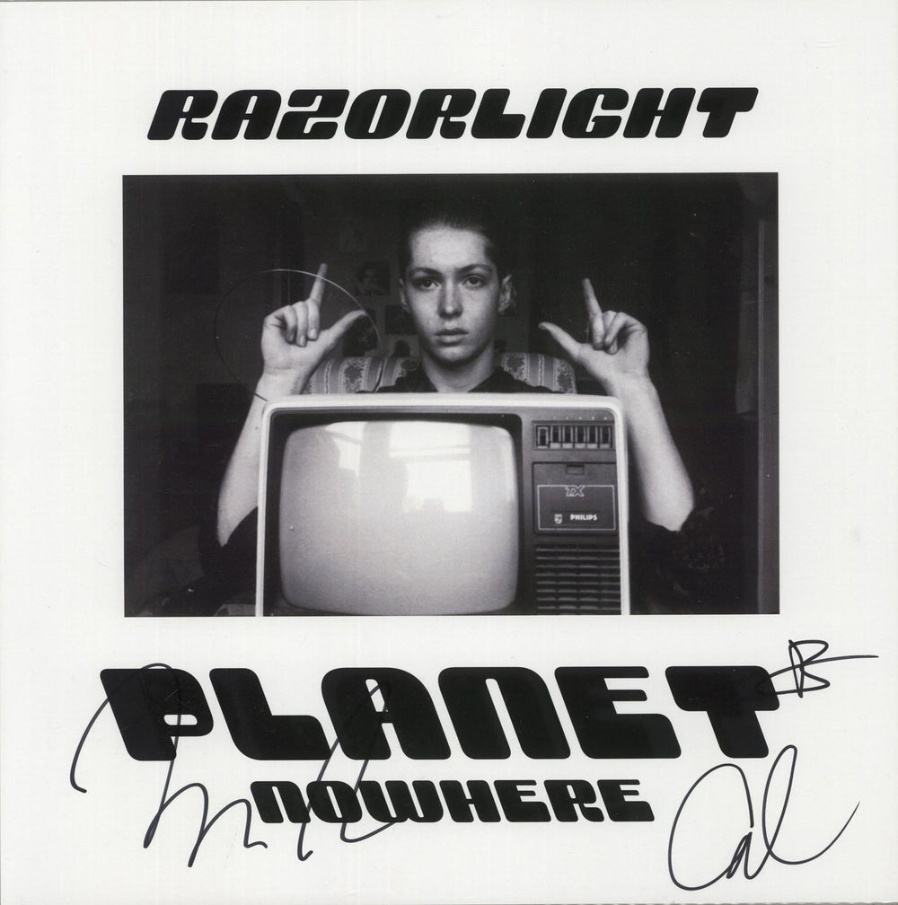 Razorlight Planet Nowhere - White Vinyl + Signed Print - Sealed UK vinyl LP album (LP record) 711297399189