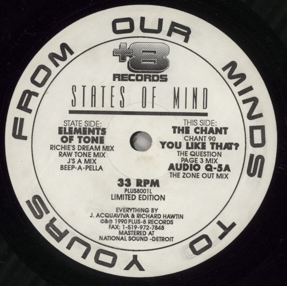 Richie Hawtin Elements Of Tone US 12" vinyl single (12 inch record / Maxi-single) PLUS8001L