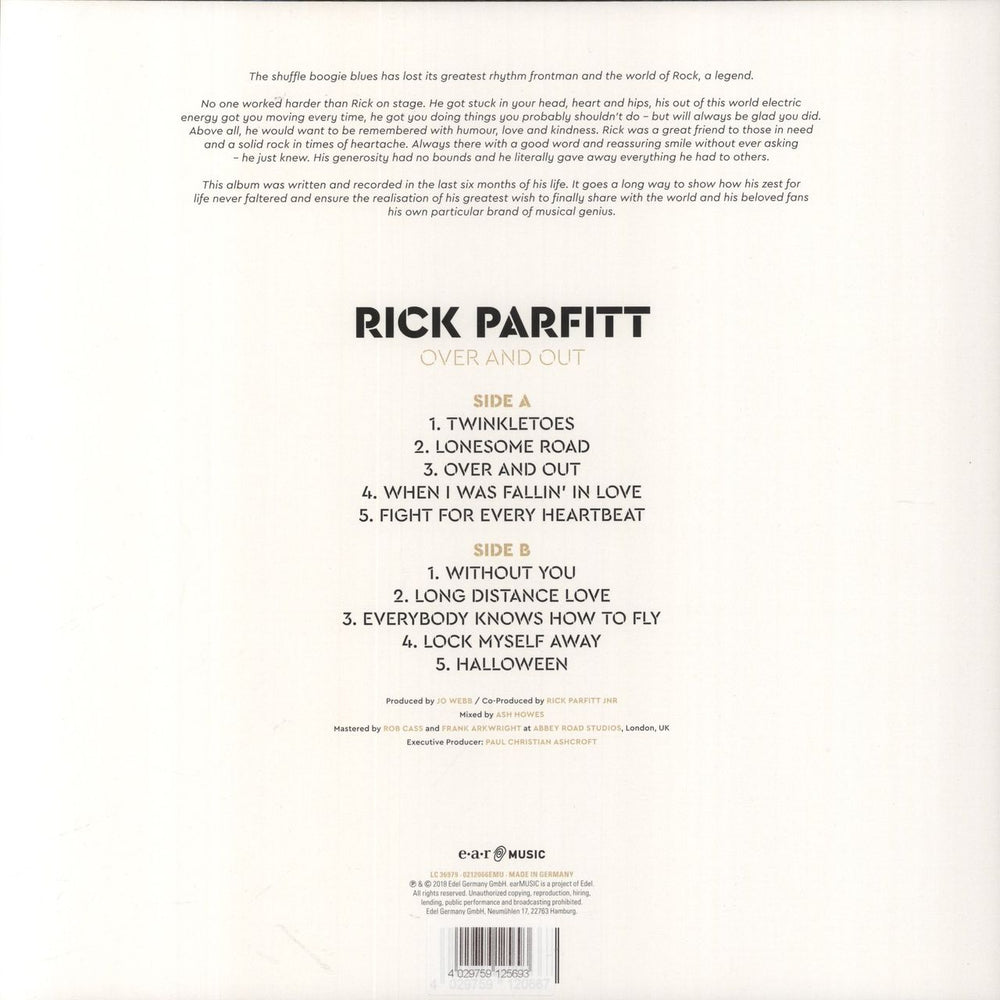 Rick Parfitt Over And Out - Blue Vinyl + Bonus 7" German vinyl LP album (LP record) 4029759125693