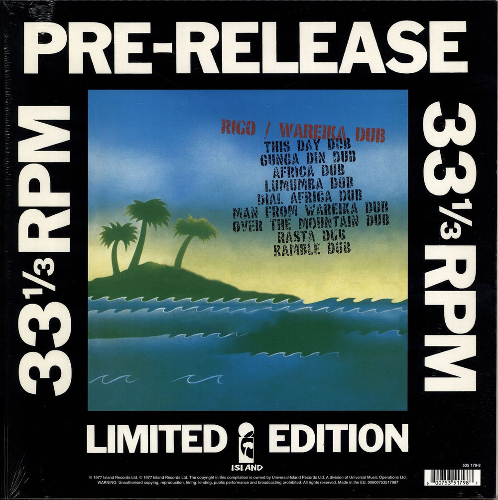 Rico Wareika Dub - 180gm UK vinyl LP album (LP record) 600753517987