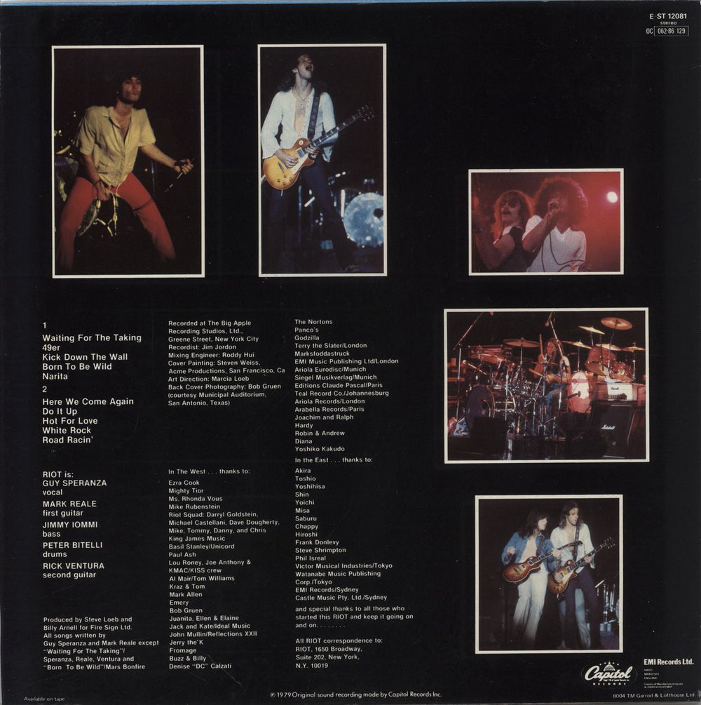 Riot Narita UK vinyl LP album (LP record)