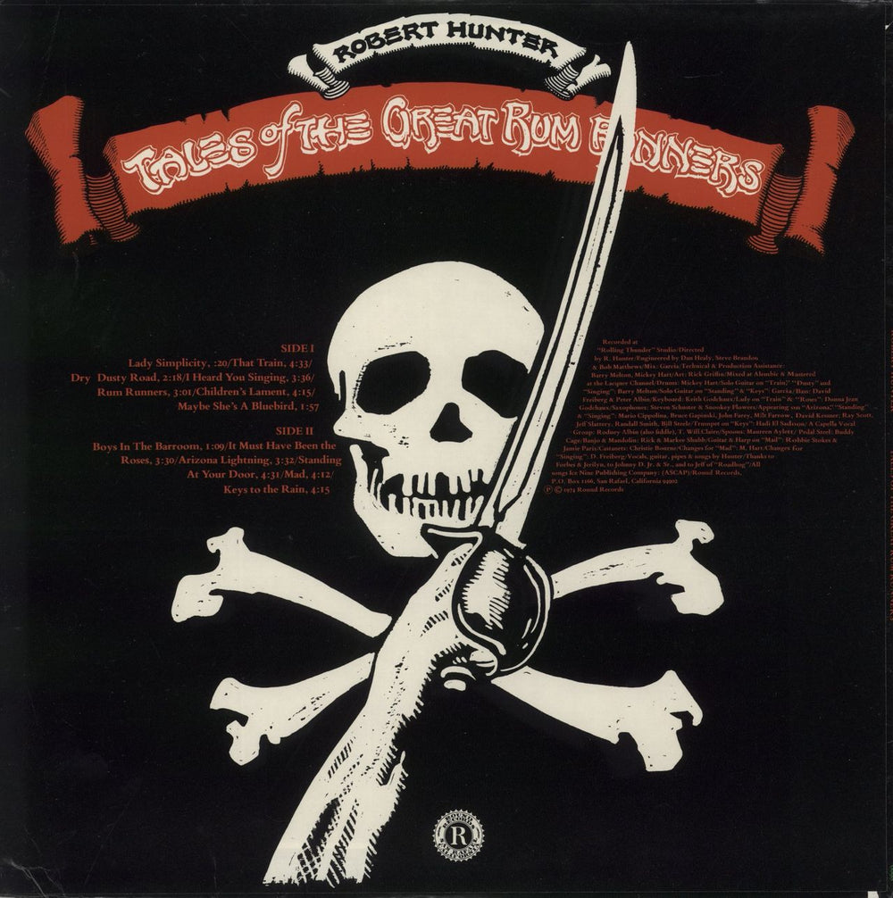 Robert Hunter Tales Of The Great Rum Runners US vinyl LP album (LP record)