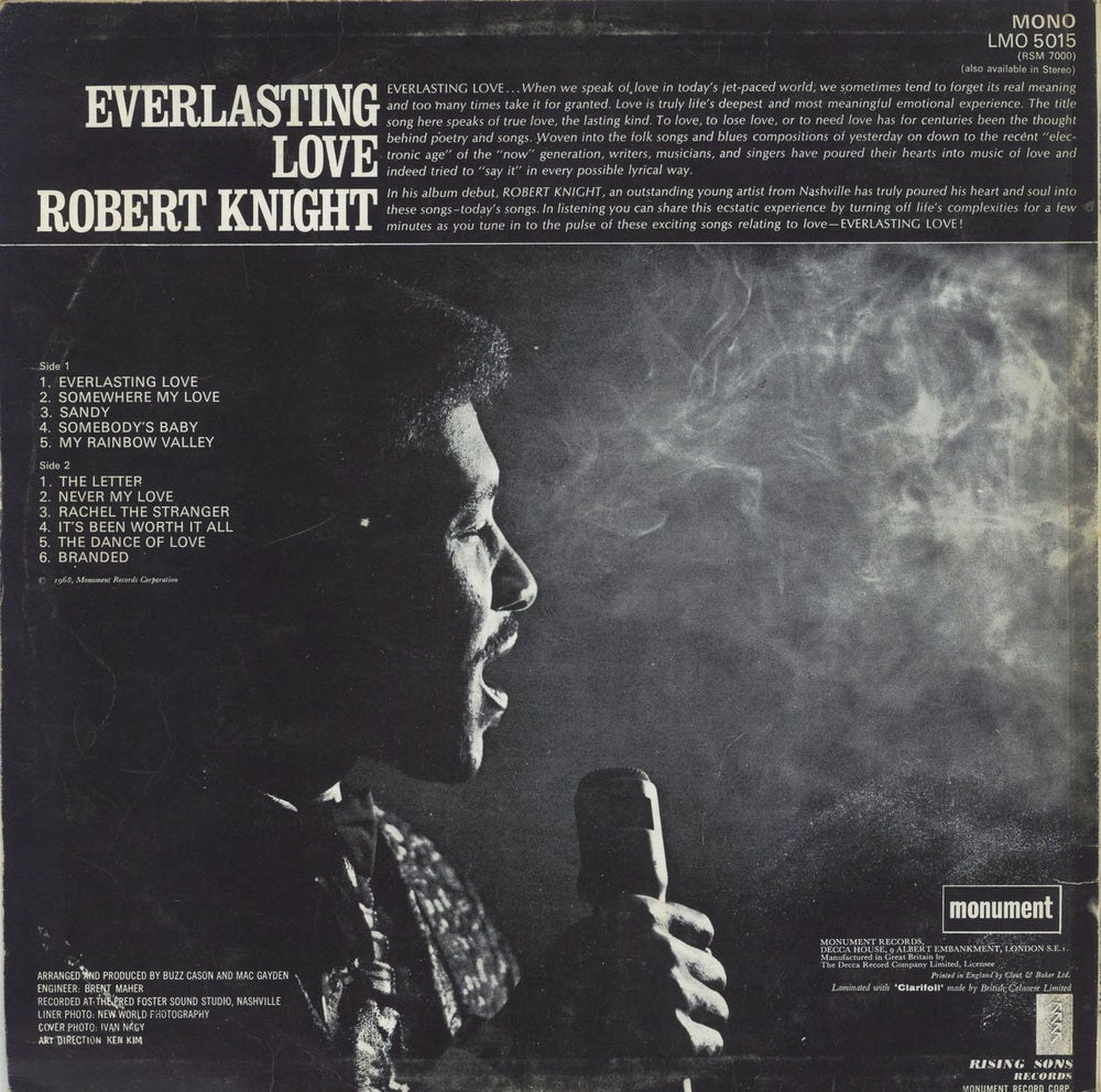 Robert Knight Everlasting Love UK vinyl LP album (LP record)