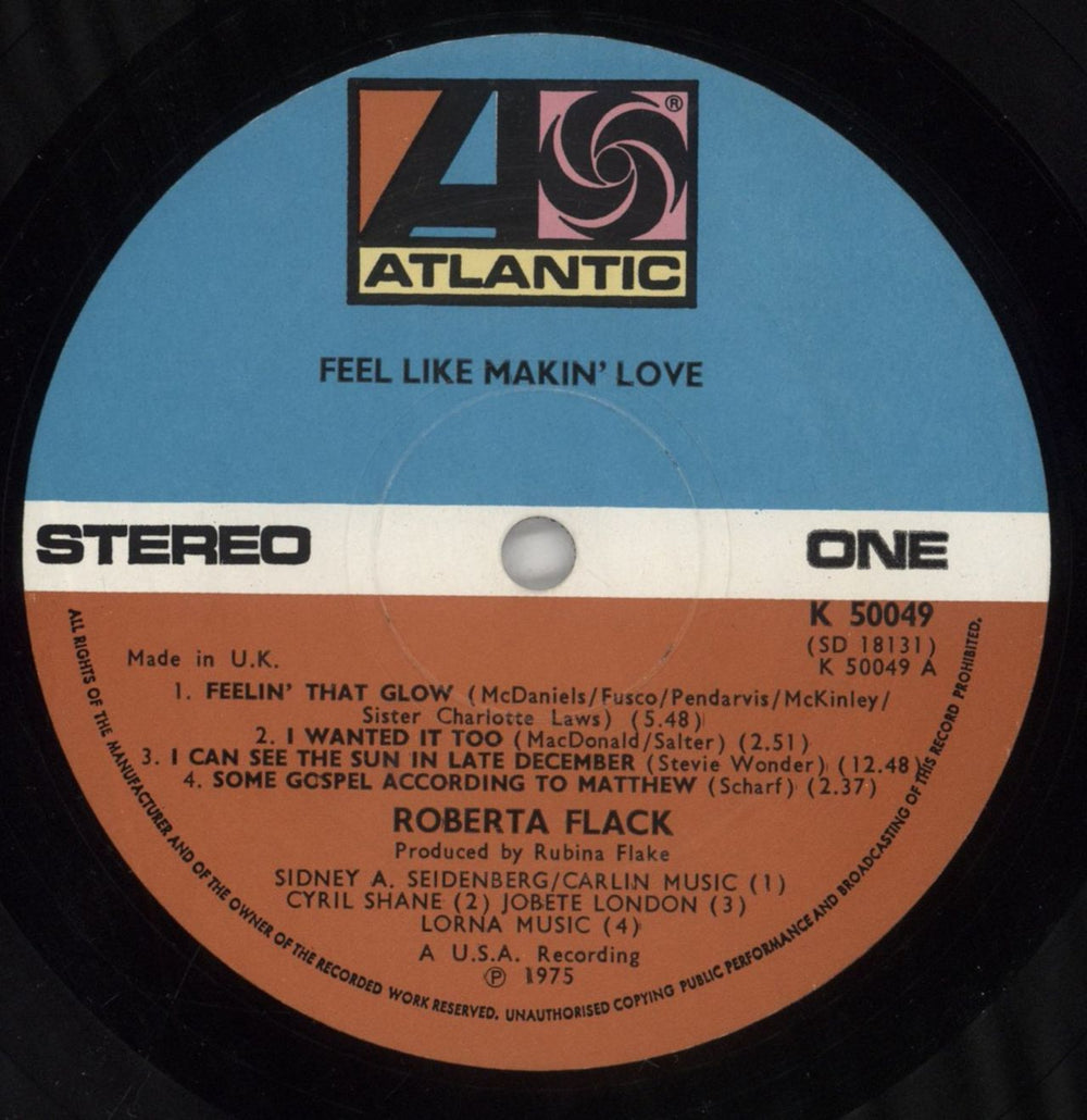 Roberta Flack Feel Like Makin' Love UK vinyl LP album (LP record) RFKLPFE633645