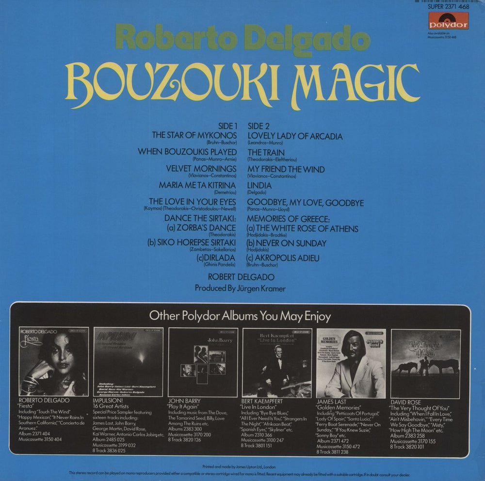 Roberto Delgado Bouzouki Magic UK vinyl LP album (LP record)