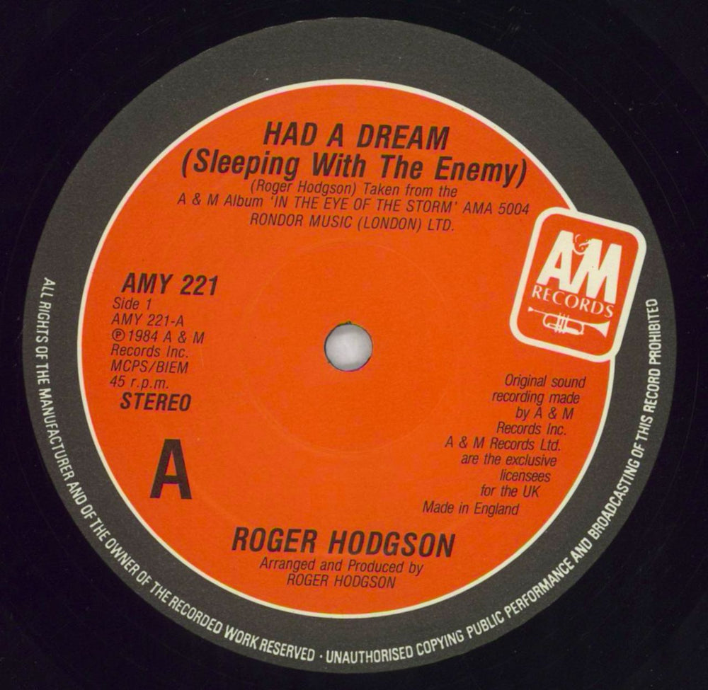 Roger Hodgson Had A Dream (Sleeping With The Enemy) UK 12" vinyl single (12 inch record / Maxi-single) RGH12HA828263