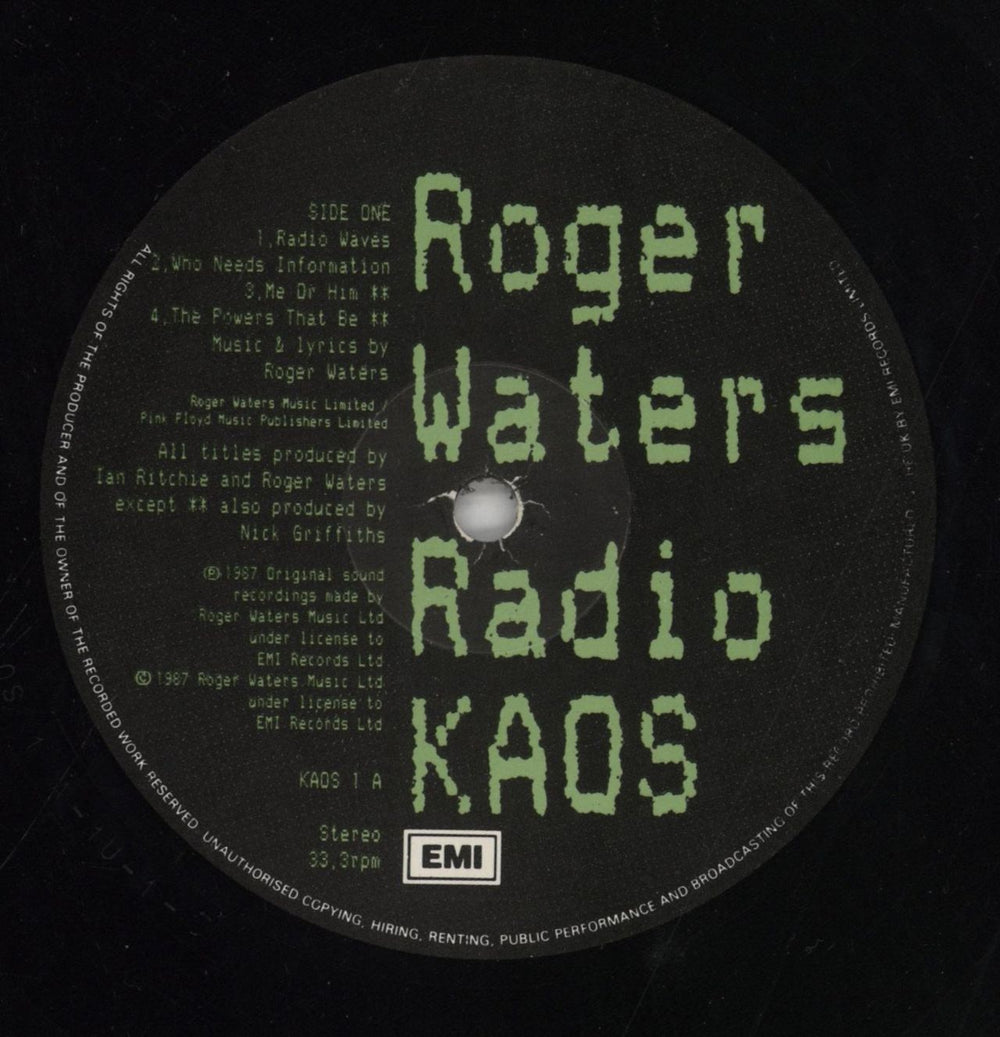 Roger Waters Radio K.A.O.S. - EX - No Sticker UK vinyl LP album (LP record) RWALPRA858405