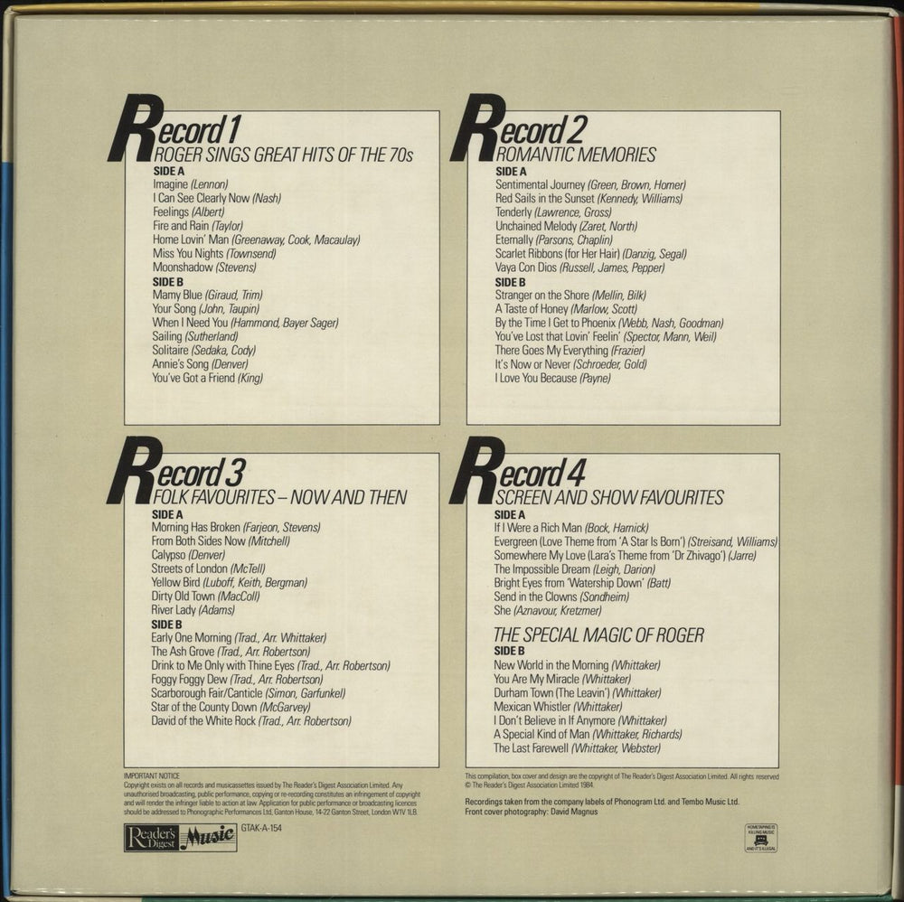 Roger Whittaker The Best Of Roger Whittaker UK 4-LP vinyl album record set