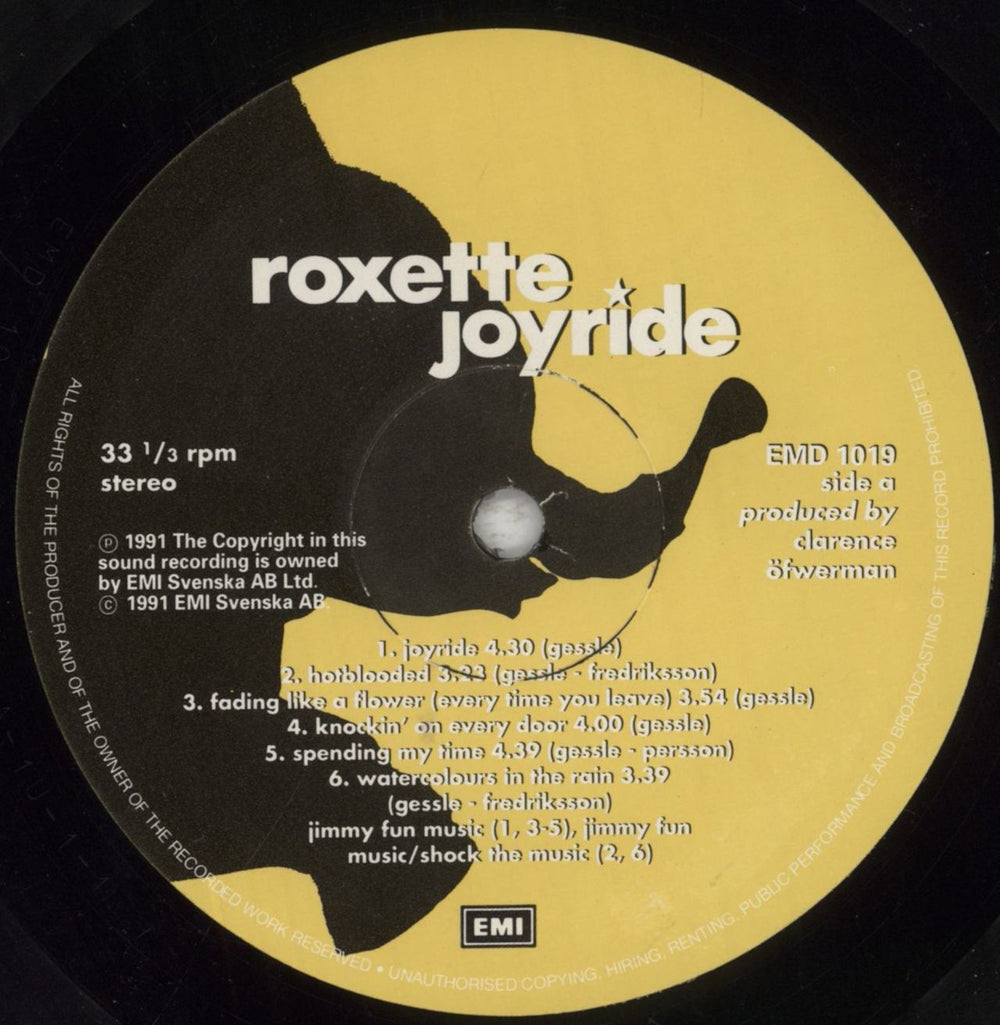 Roxette Joyride - Stickered UK vinyl LP album (LP record) ROXLPJO668839