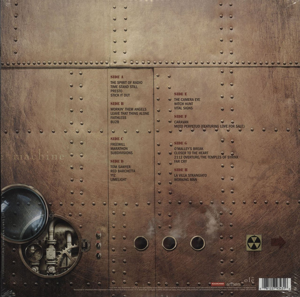 Rush Time Machine: Live In Cleveland - 180g UK 4-LP vinyl album record set 081227934316