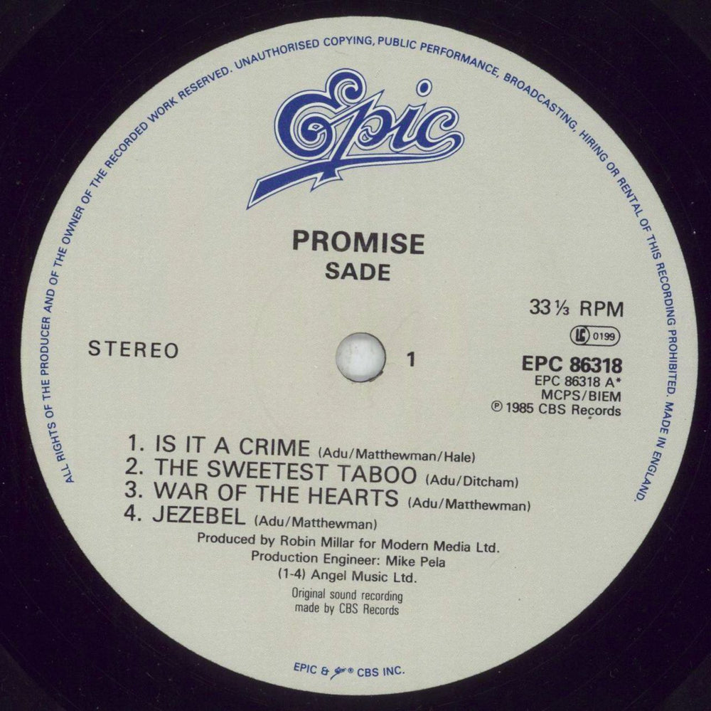 Sade Promise - VG Sleeve UK vinyl LP album (LP record) SADLPPR854282