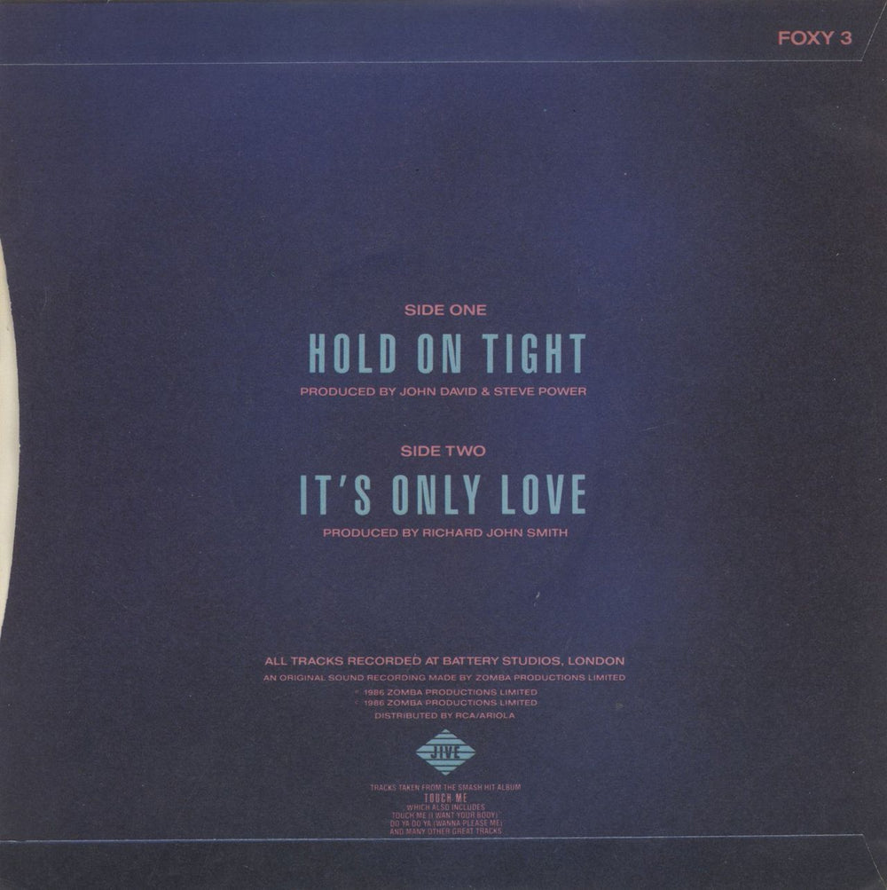 Samantha Fox Hold On Tight UK 7" vinyl single (7 inch record / 45)